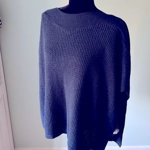Ann Taylor navy sweater poncho/shawl in size M/L. EUC.